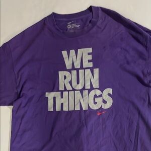 Nike Purple Short Sleeve Tee We Run Things 100% Cotton Size XL